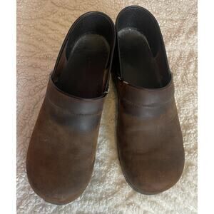 Dansko Men's Professional Brown Leather Clog Shoe Slip On Size 47 Excellent